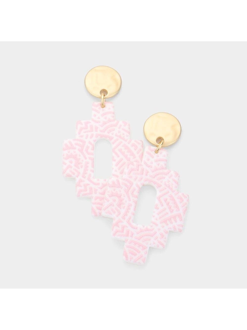 NEW Bohemian Pink Tribal Dangle Earrings